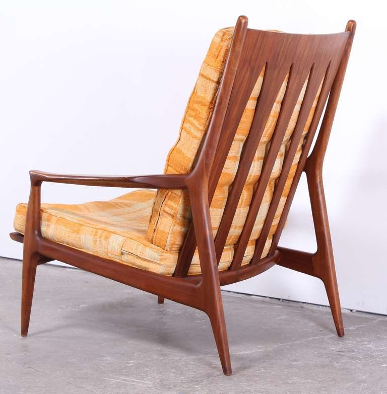 An unusual 1965 designer armchair by Milo Baughman called the 