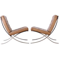 1971 Leather Barcelona Chairs by Ludwig Mies van der Rohe for Knoll