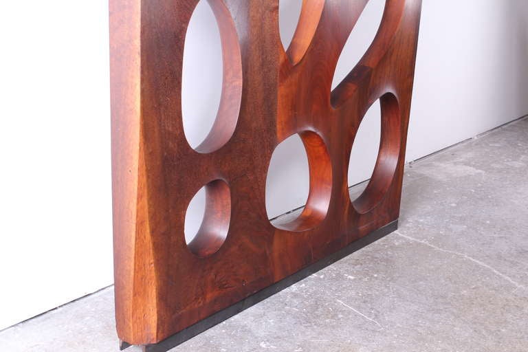 Beautiful Walnut Room Divider or Wall Installation by Harry Lookofsky, 1970 1