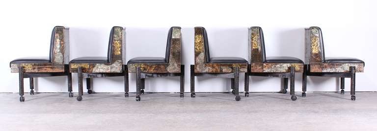 Mid-20th Century Set of Six Paul Evans Patchwork Dining Chairs, 1967