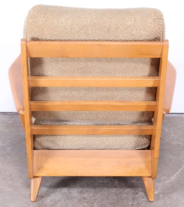 An excellent Mid Century Modern designer Birch armchair.  This chair was made between 1950 and 1953.