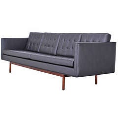 Milo Baughman for Thayer Coggin Black Leather Danish Style Sofa