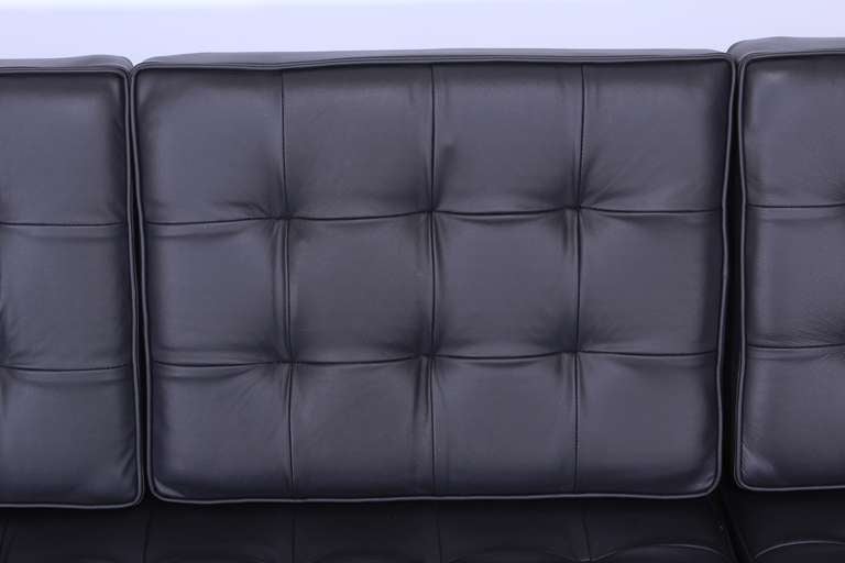 Mid-20th Century Milo Baughman for Thayer Coggin Black Leather Danish Style Sofa