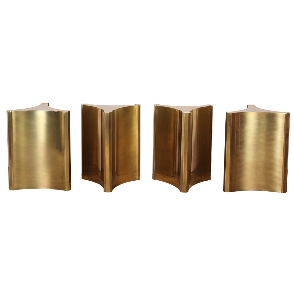 Four Brass Pedestal Table Bases by Mastercraft