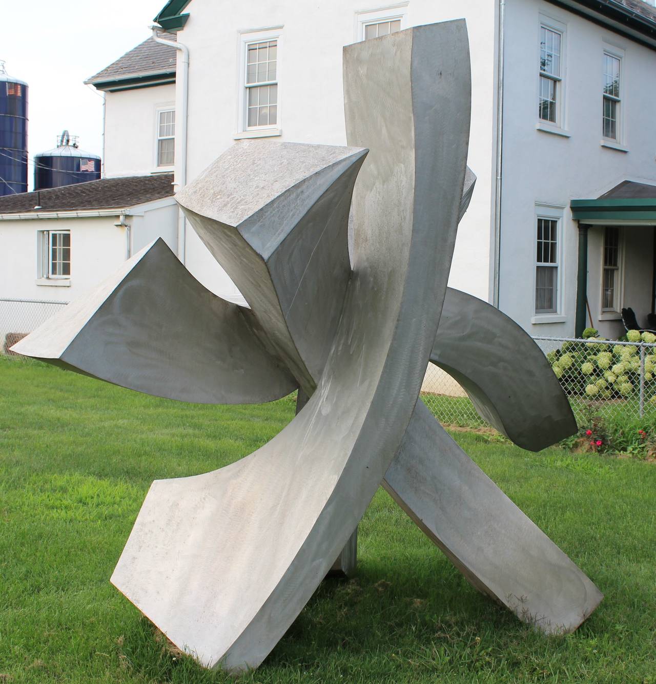 Brushed Monumental Outdoor Garden Sculpture by Jon Krawczyk, 1998