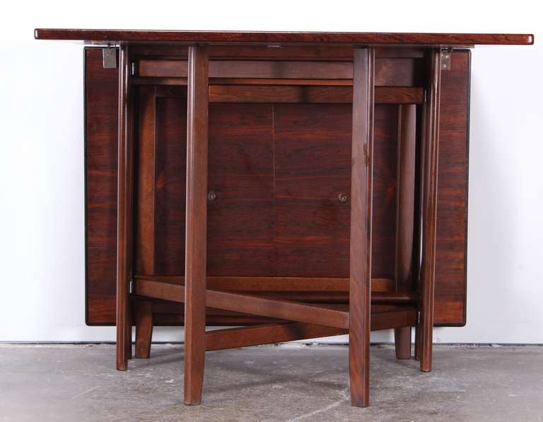 Danish Moller Style Rosewood Drop Leaf Table at 1stDibs