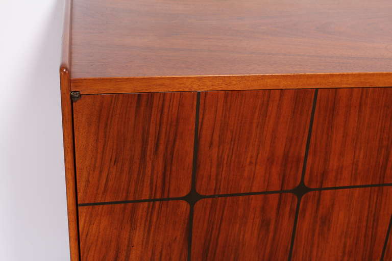 Brass Swedish Rosewood Credenza or Dresser by Edmond Spence