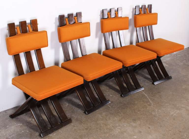 Mid-Century Modern Set of Four Chairs by Harvey Probber