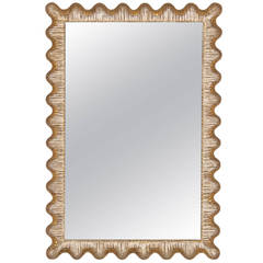 Retro Italian Scalloped Silver and Gold Gilt Frame Friedman Brothers Mirror