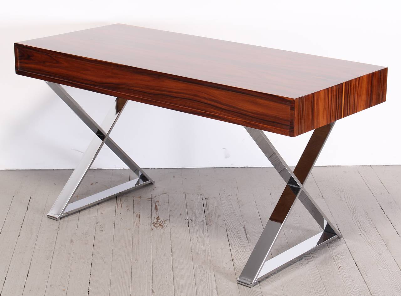 Other Rosewood and Chrome Desk by Milo Baughman