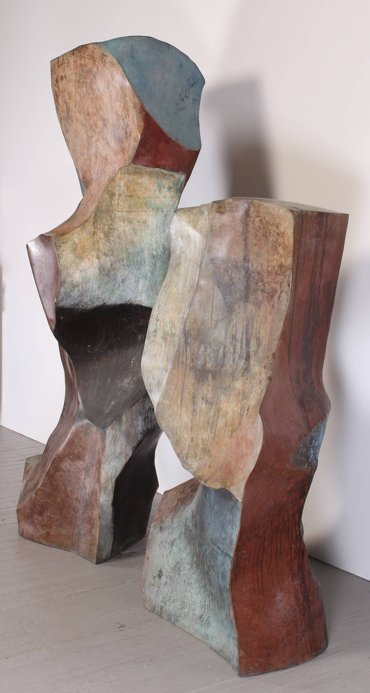 Patinated Monumental Pair of 