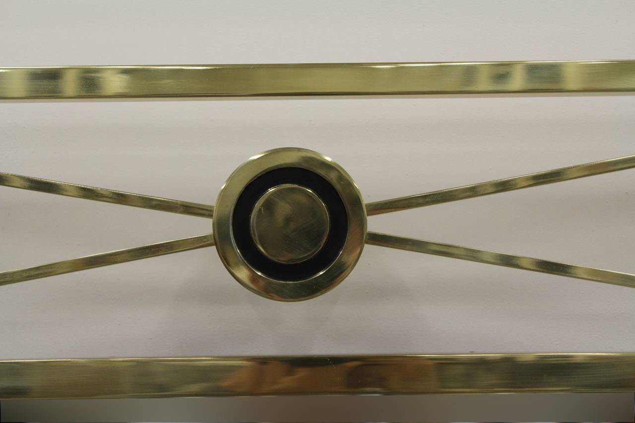 Mid-Century Modern Neoclassical Brass Mirror by Baker, 1970