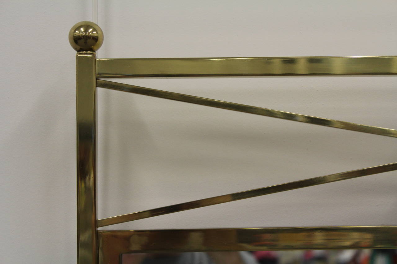 American Neoclassical Brass Mirror by Baker, 1970
