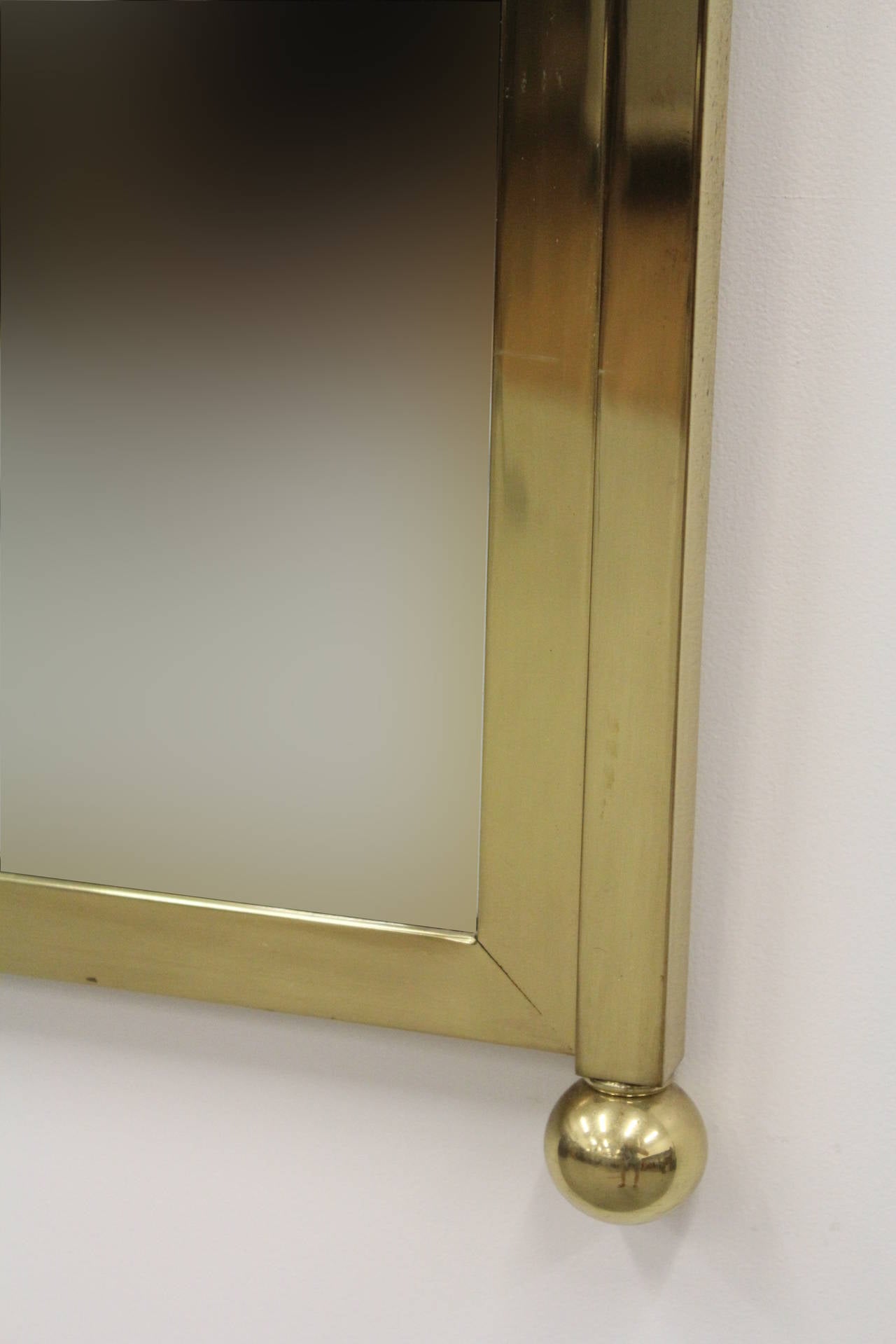 Late 20th Century Neoclassical Brass Mirror by Baker, 1970