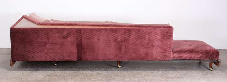 Mid-20th Century Walnut Boomerang Sofa by Adrian Pearsall, 1960
