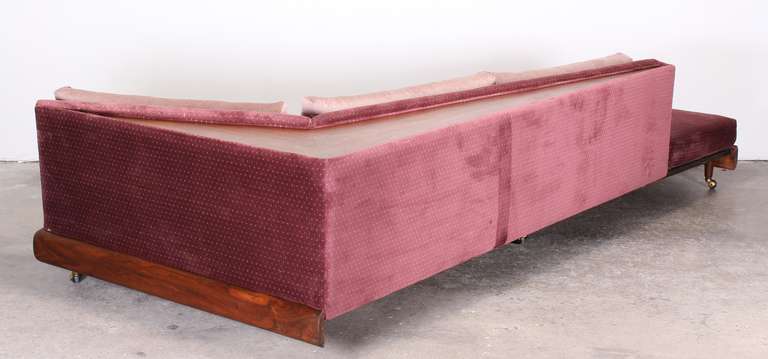 Upholstery Walnut Boomerang Sofa by Adrian Pearsall, 1960