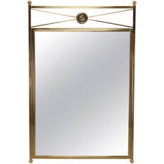 Neoclassical Brass Mirror by Baker, 1970