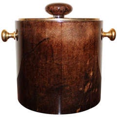 A Chic Aldo Tura Goatskin Ice Bucket