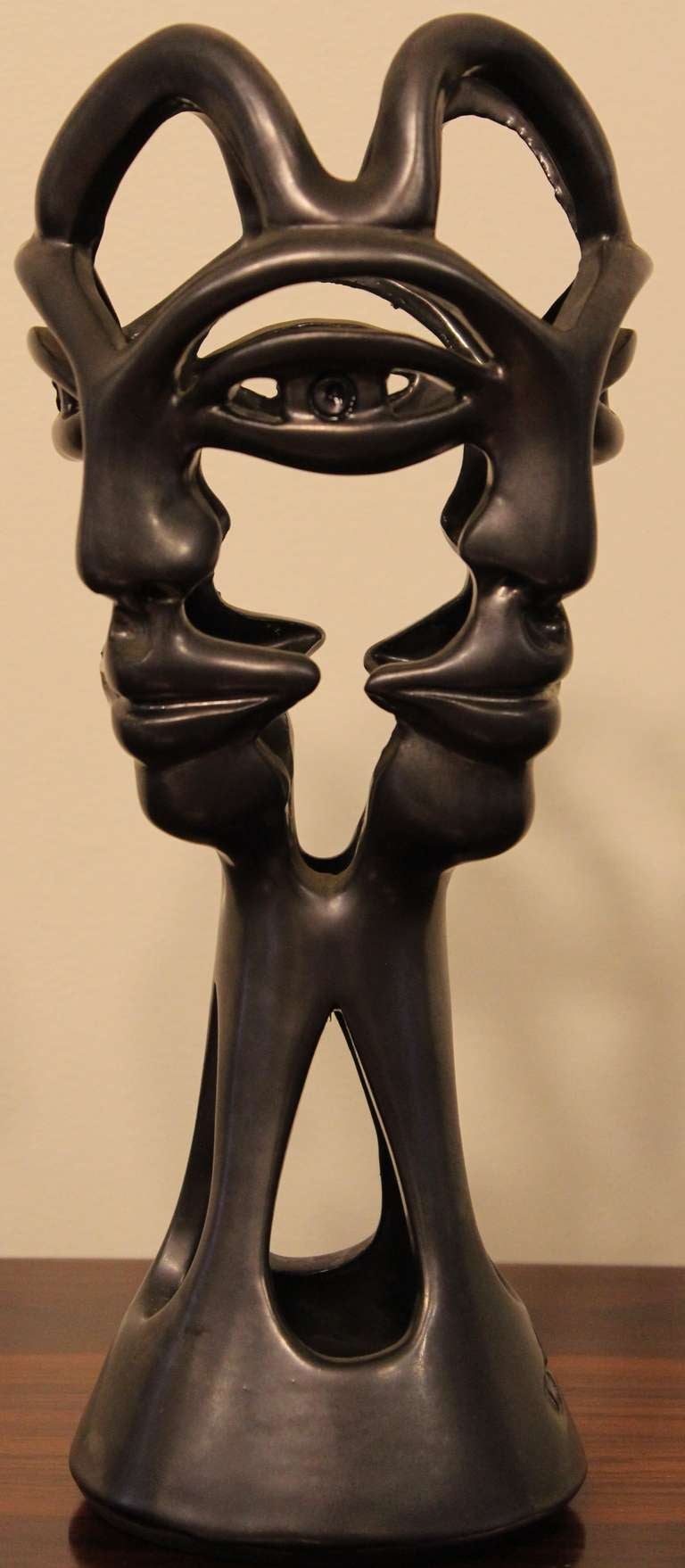 Mid-Century Modern Jean Cocteau Sculpture en céramique signée Jean Marais