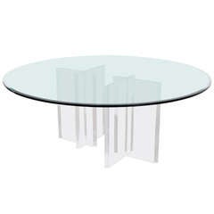 Lucite Pedestal Dining Table in the style of Spectrum, 1970