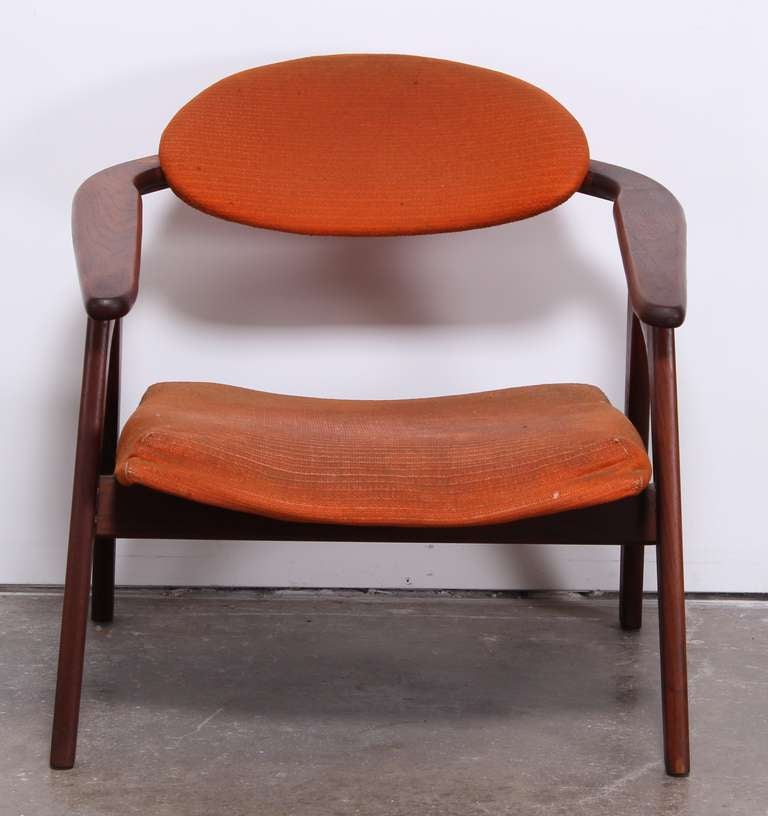 Mid Century Modern Adrian Pearsall Walnut Captain's Chair 916-CC 4