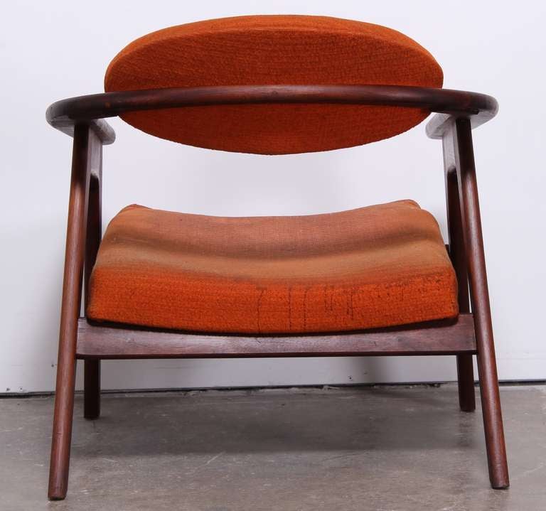 Mid-20th Century Mid Century Modern Adrian Pearsall Walnut Captain's Chair 916-CC