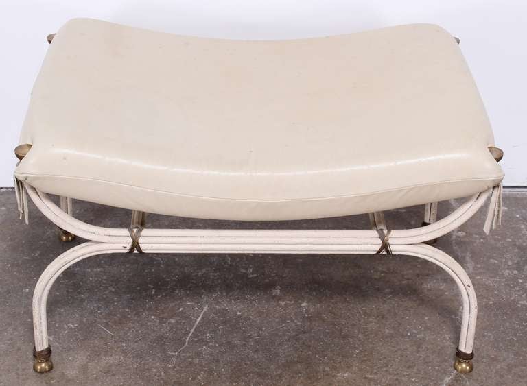 Mid-Century Modern 1970's Bronze and Metal Bench in the Style of Karl Springer