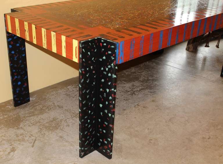 Wood Memphis Style Desk or Table by Pace