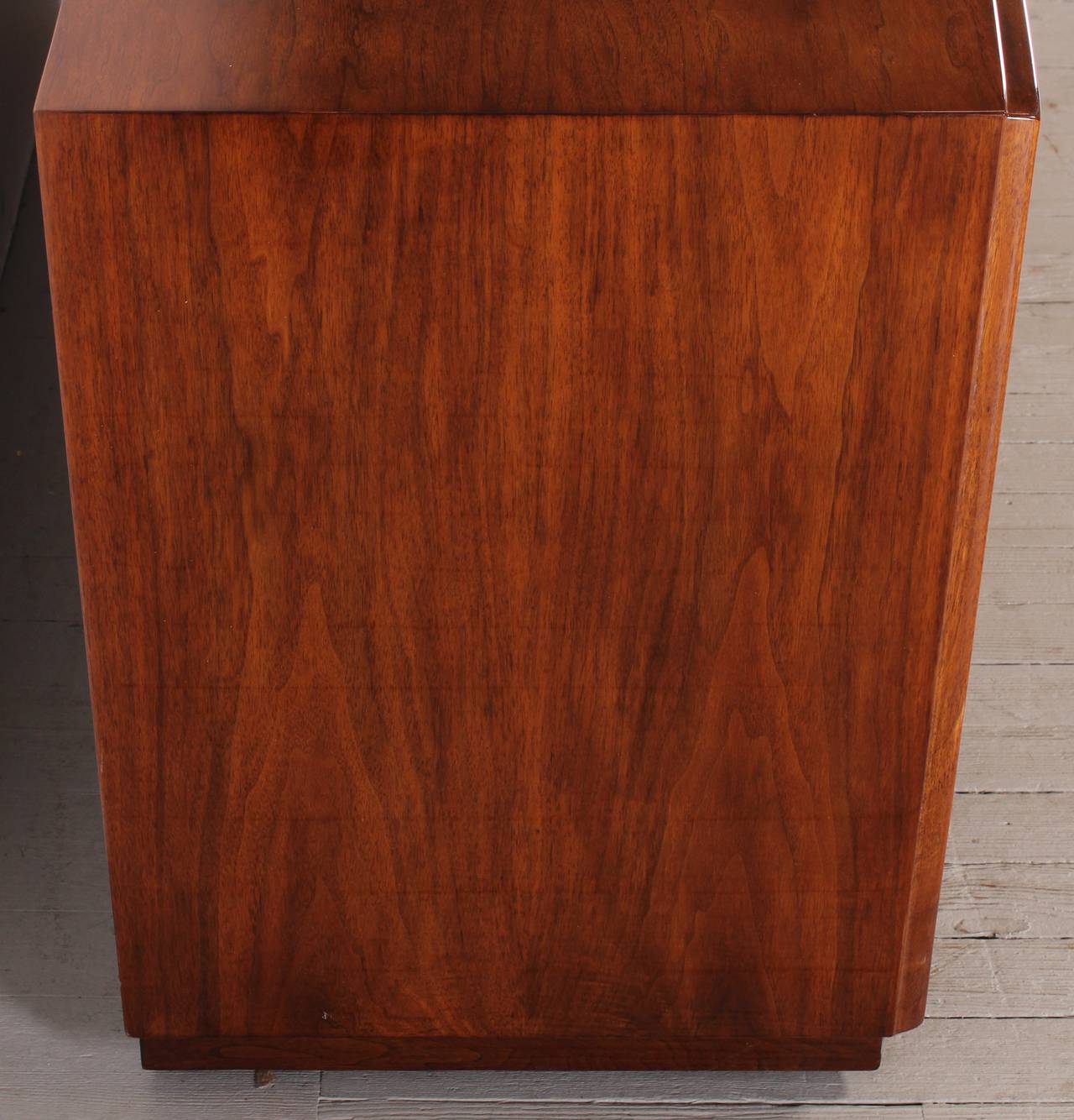 Other T. H. Robsjohn-Gibbings Walnut Dresser or Chest with Silver Plate Pulls, 1940