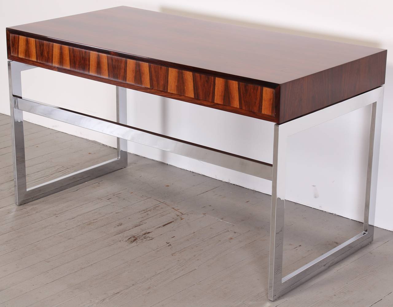 Chic Rosewood and Chrome Base Desk by Milo Baughman, 1970 3