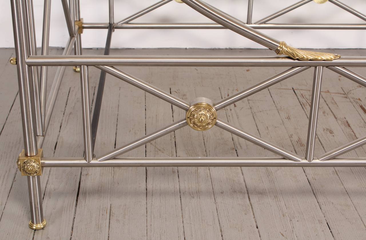 Maison Jansen Italian Style Steel and Brass Daybed, 1980 3