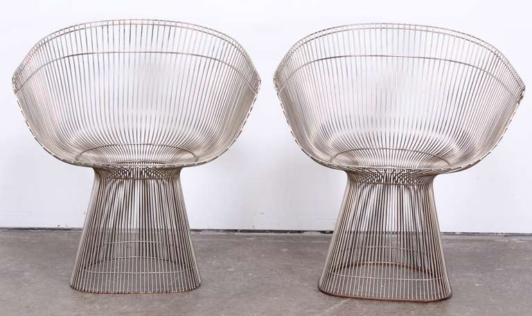 Mid-Century Modern Pair of Warren Platner Dining Chairs for Knoll