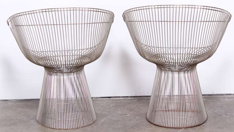 American Pair of Warren Platner Dining Chairs for Knoll