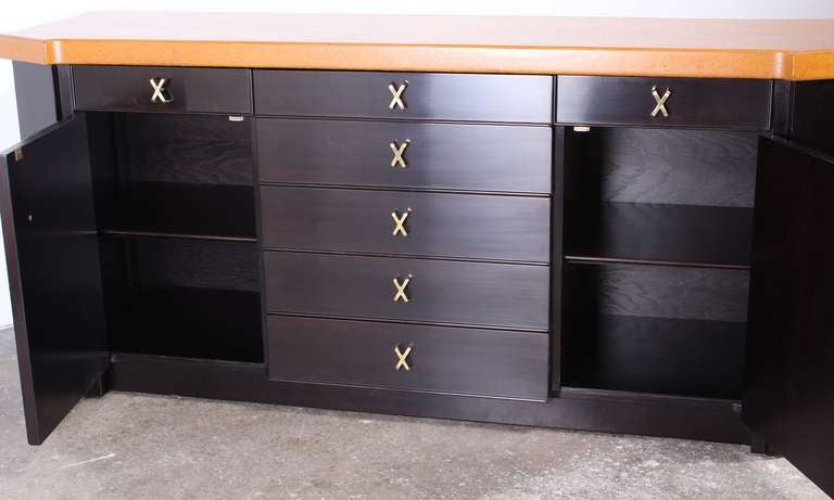 Paul Frankl Ebonized Credenza or Sideboard In Excellent Condition In Hamburg, PA