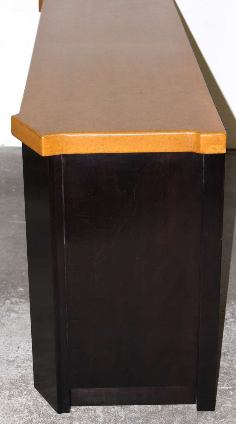 Cork Paul Frankl Ebonized Credenza or Sideboard
