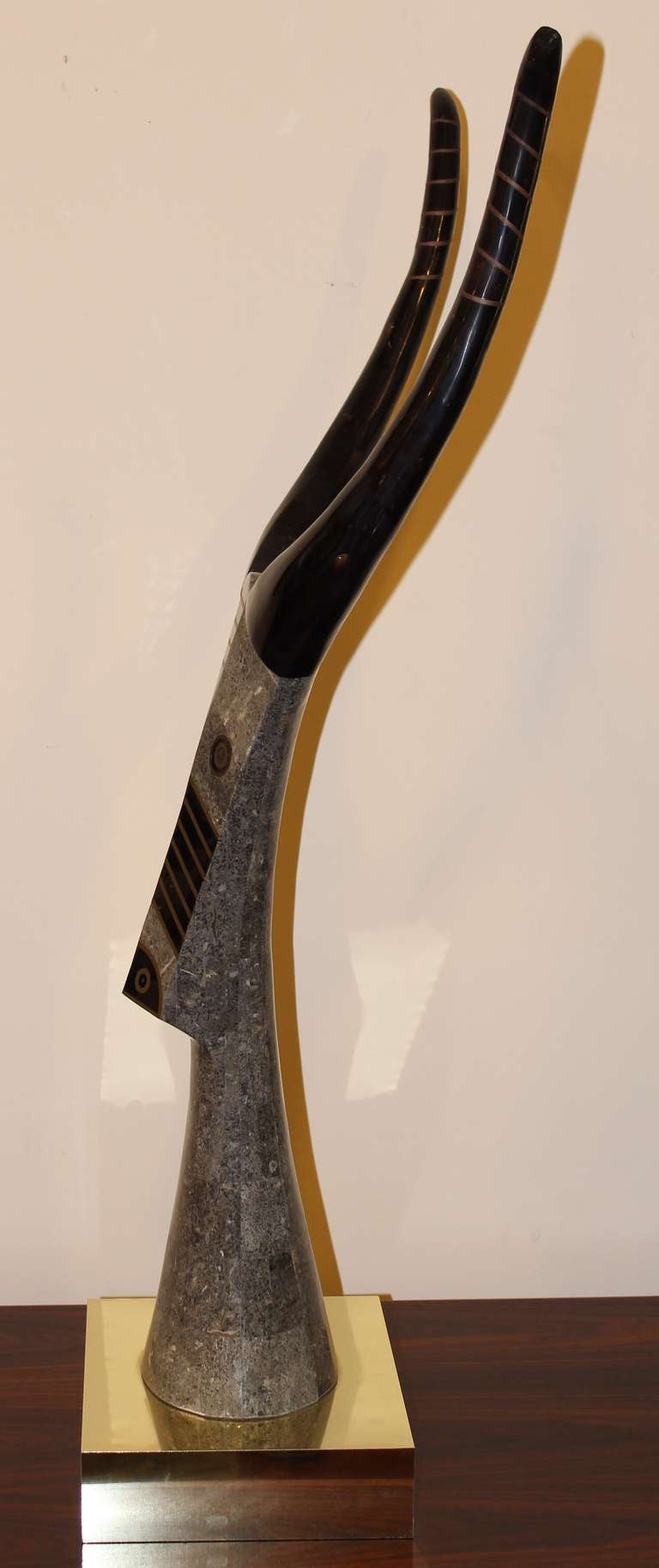 Unknown Maitland Smith Style Tessellated Stone African Antelope Sculpture