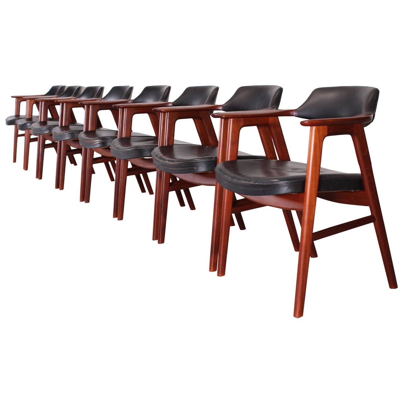 Set of Eight Erik Kirkegaard Dining Chairs for Illums Bolighus at 1stDibs