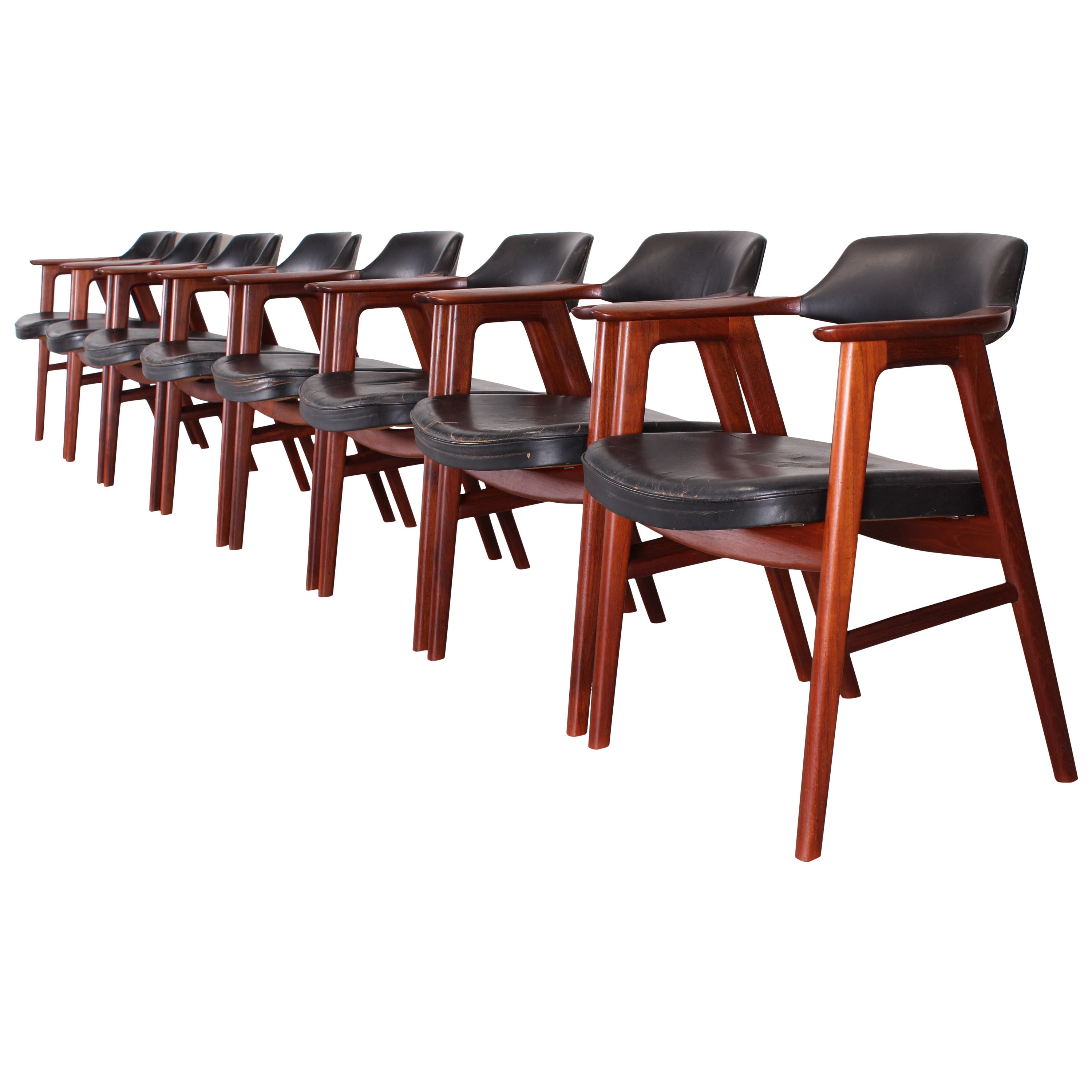 Set of Eight Erik Kirkegaard Dining Chairs for Illums Bolighus