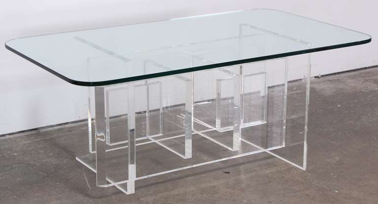 Late 20th Century Mid Century Modern Geometric Lucite Cocktail Table, 1970