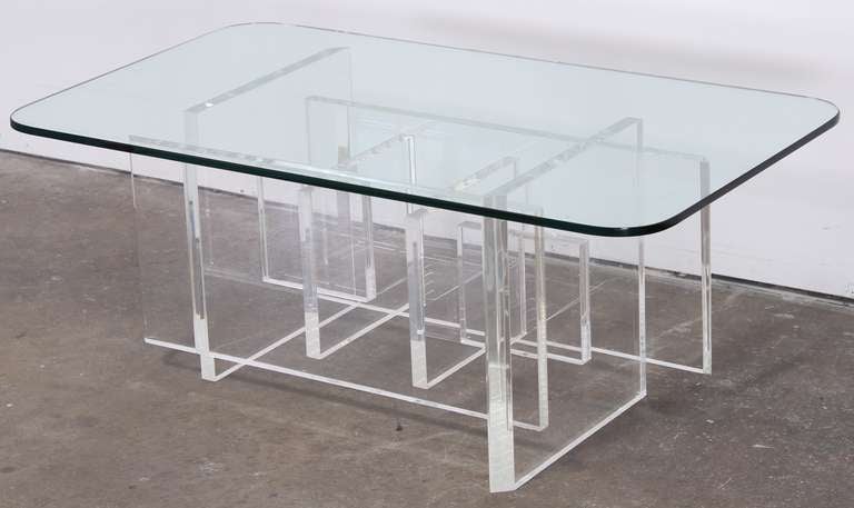 American Mid Century Modern Geometric Lucite Cocktail Table, 1970