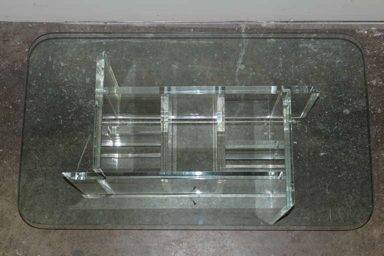 Mid Century Modern Geometric Lucite Cocktail Table, 1970 2