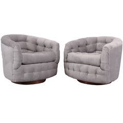 Pair of Milo Baughman Swivel Club Chairs for Thayer Coggin, 1970