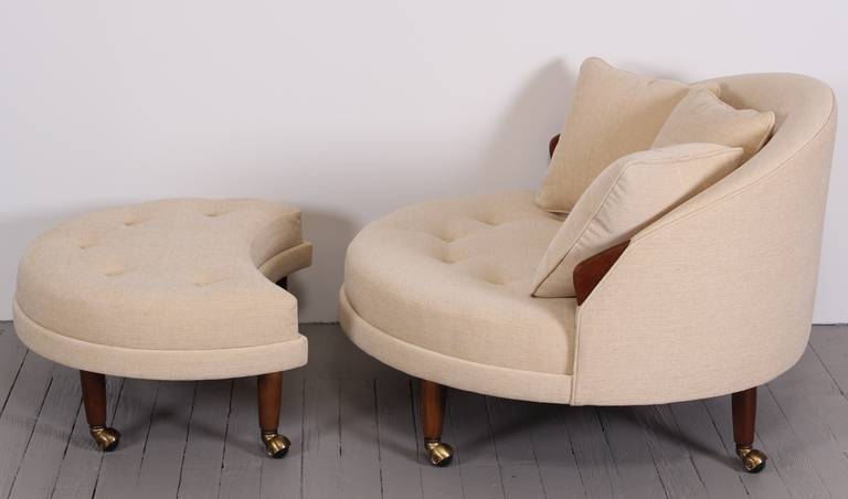 Mid-Century Modern Saucer Chair and Ottoman by Adrian Pearsall