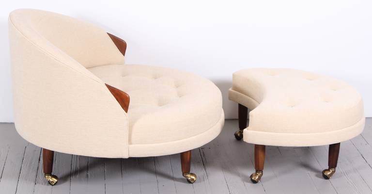 Mid-20th Century Saucer Chair and Ottoman by Adrian Pearsall