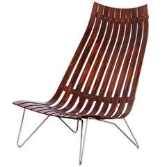 Vintage Hans Brattrud Rosewood "Scandia" Chair for Hove Mobler