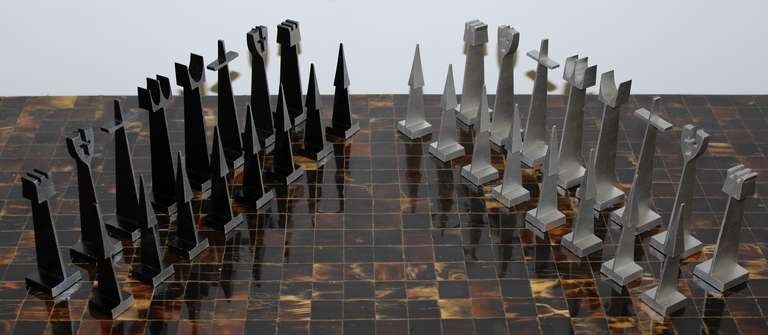Mid-Century Modern Alcoa Aluminum Chess Set