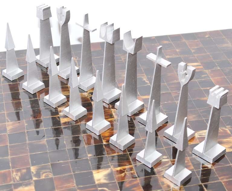 Mid-20th Century Alcoa Aluminum Chess Set