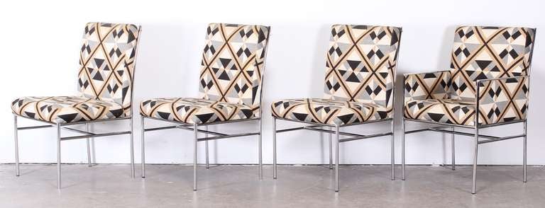American Set of Eight Mid-Century Modern Milo Baughman Dining Chairs, 1970