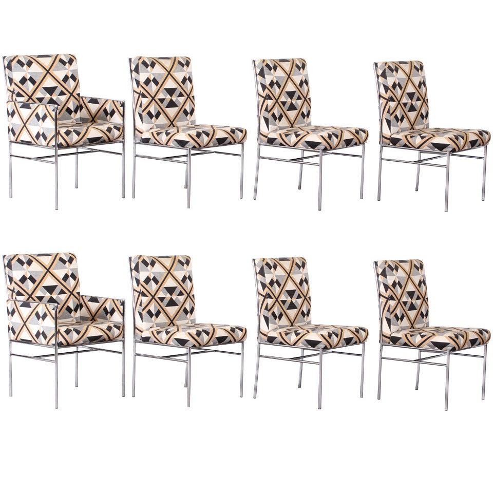 Set of Eight Mid-Century Modern Milo Baughman Dining Chairs, 1970