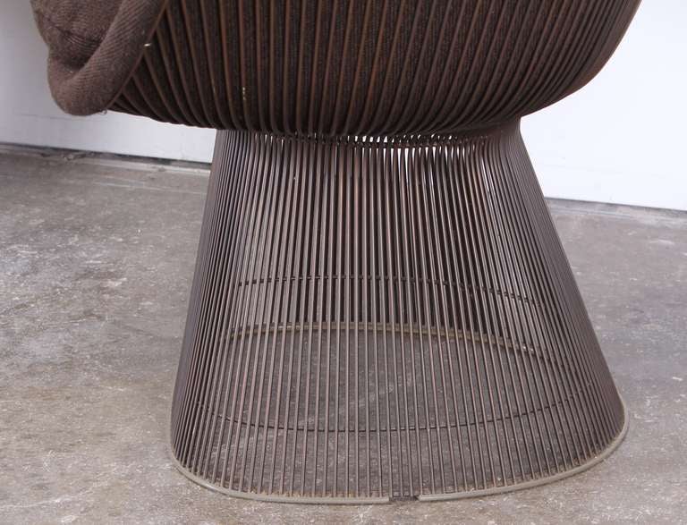 Pair of Warren Platner Bronze Lounge Chairs for Knoll, 1971 In Good Condition In Hamburg, PA